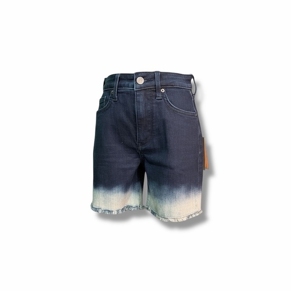 NYDJ Pants - NWT NYDJ High-Rise Dip-Dyed Dark Wash Denim Shorts with Raw Hem Size 0